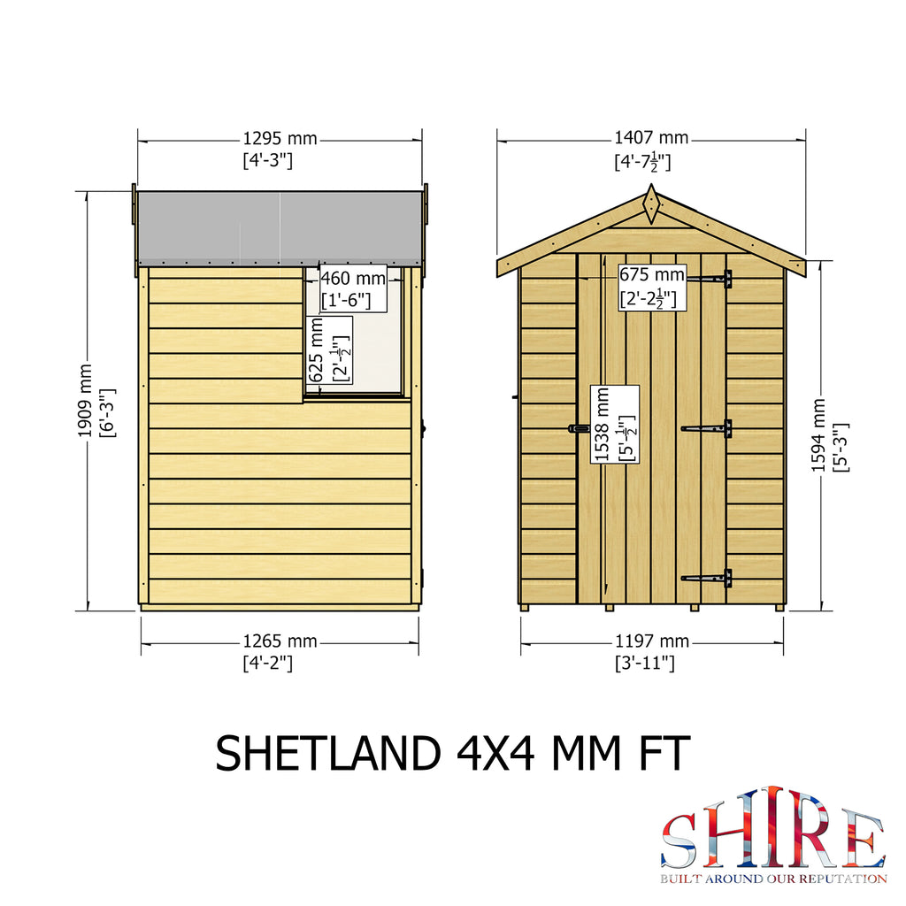 Shire Shetland Apex Shed 4x4