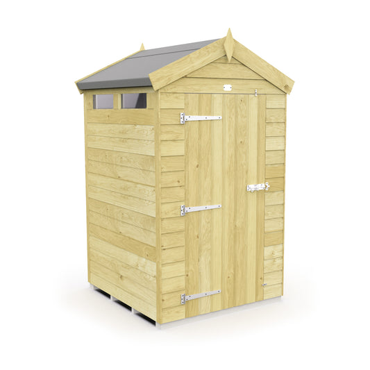 Elmstead Apex Security Shed Single Door External View