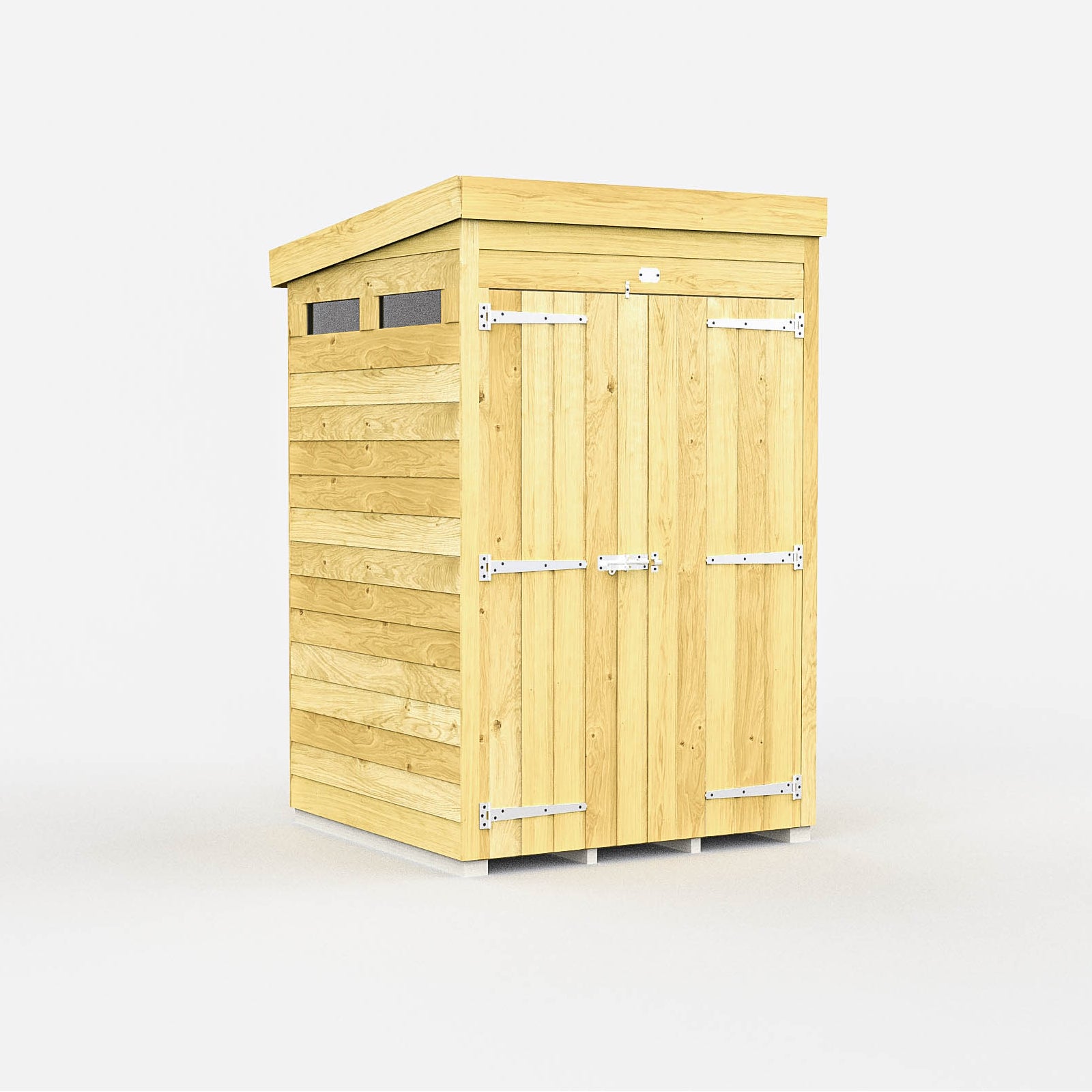 Elmstead Pent Security Shed Double Door External View