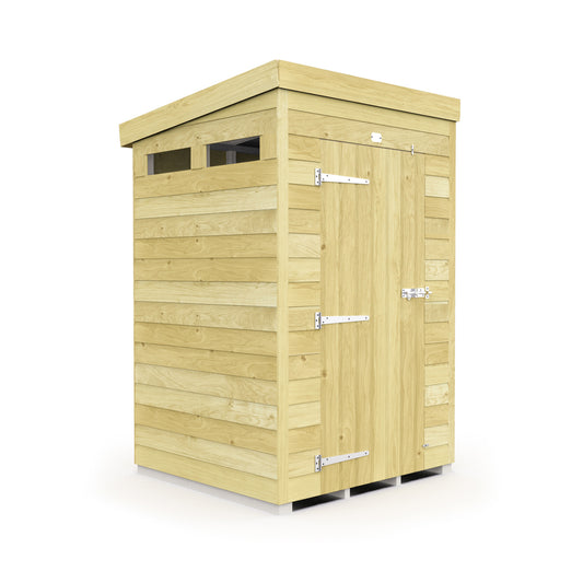Elmstead Pent Security Shed Single Door External View