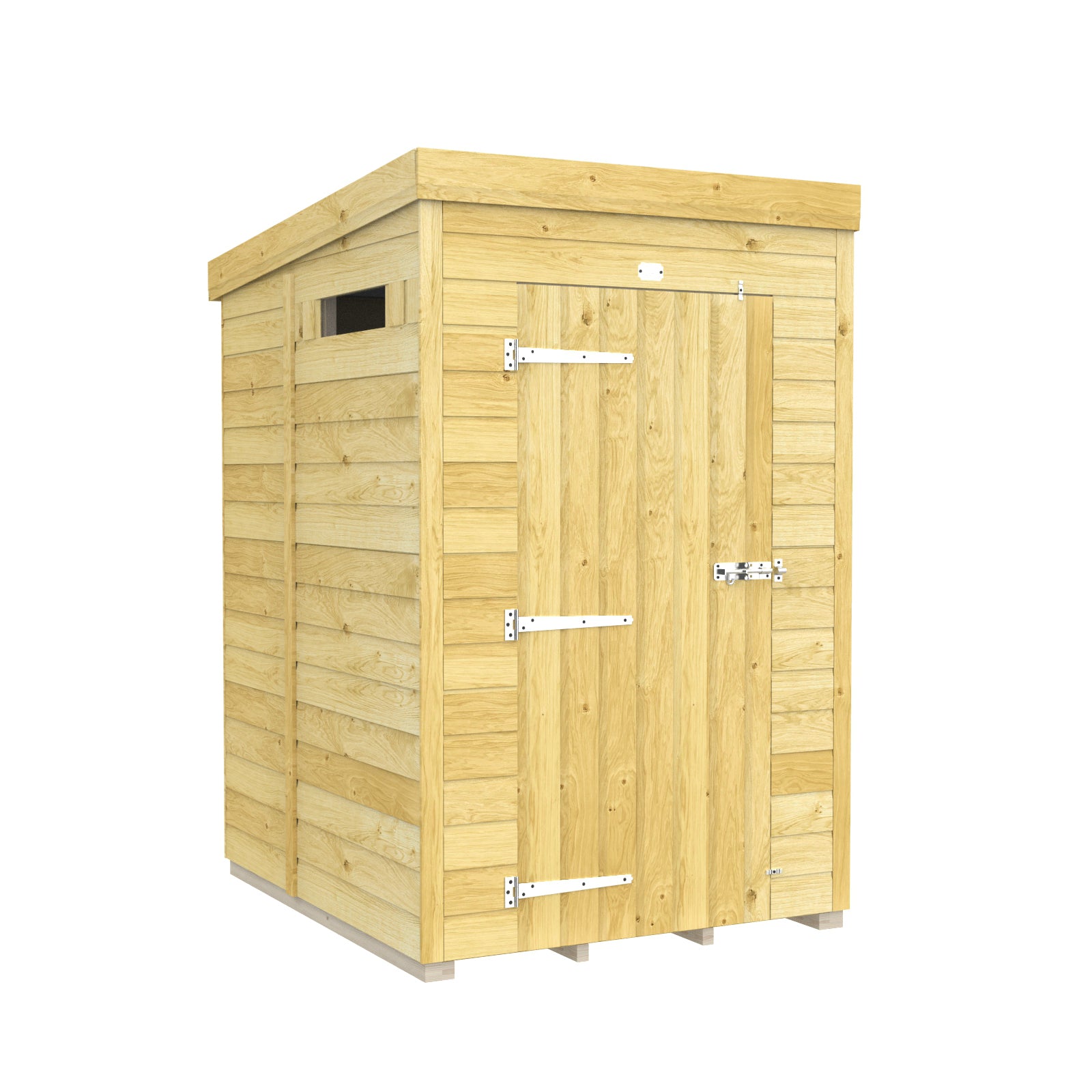 Elmstead Pent Security Shed Single Door External View