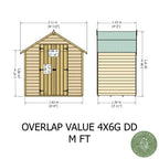 Shire Apex Dip Treated Overlap Garden Shed 4x6