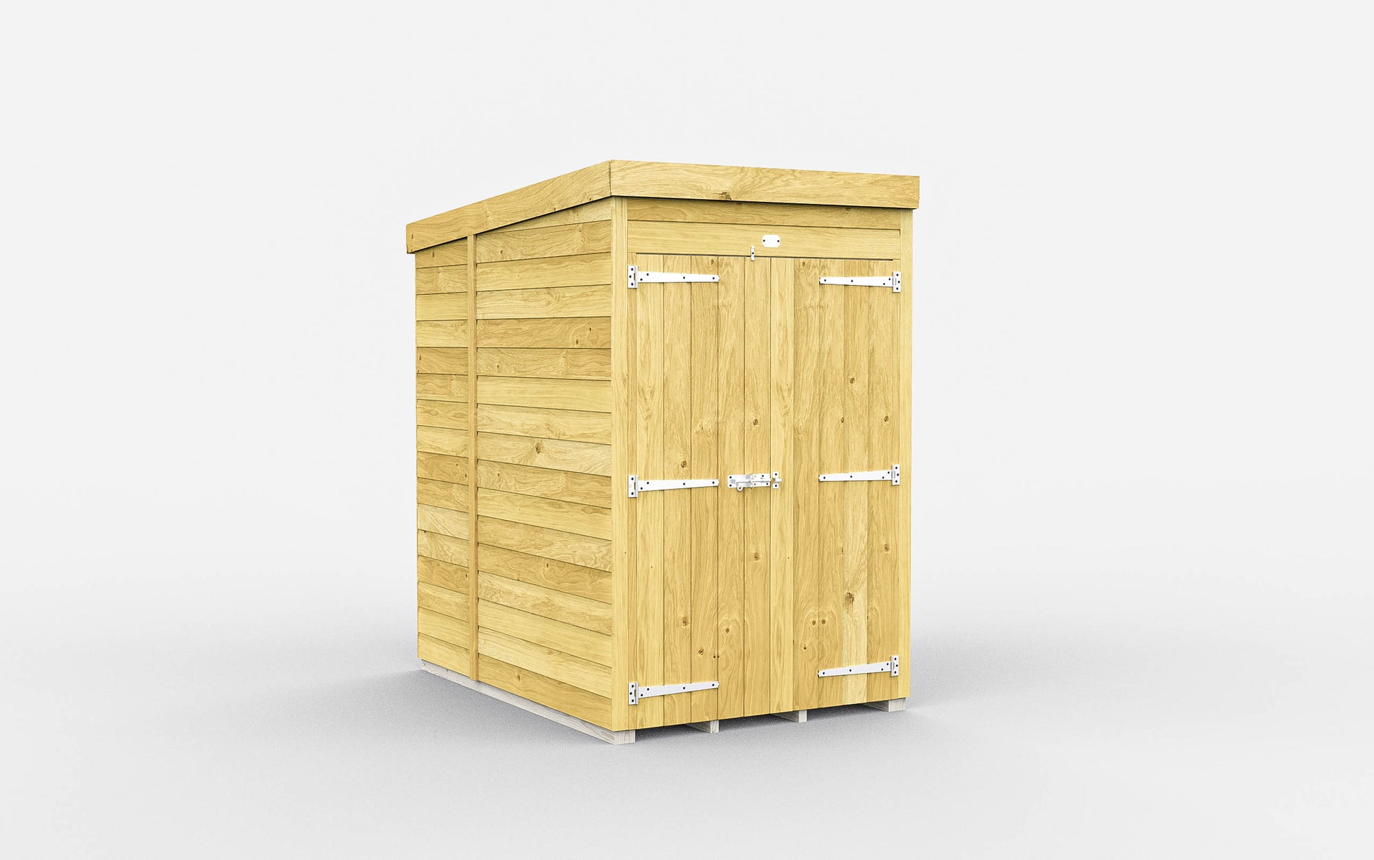 Elmstead Pent Shed Double Door Without Windows External View