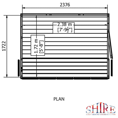 Shire Sun Pent Shiplap Potting Shed 8x6