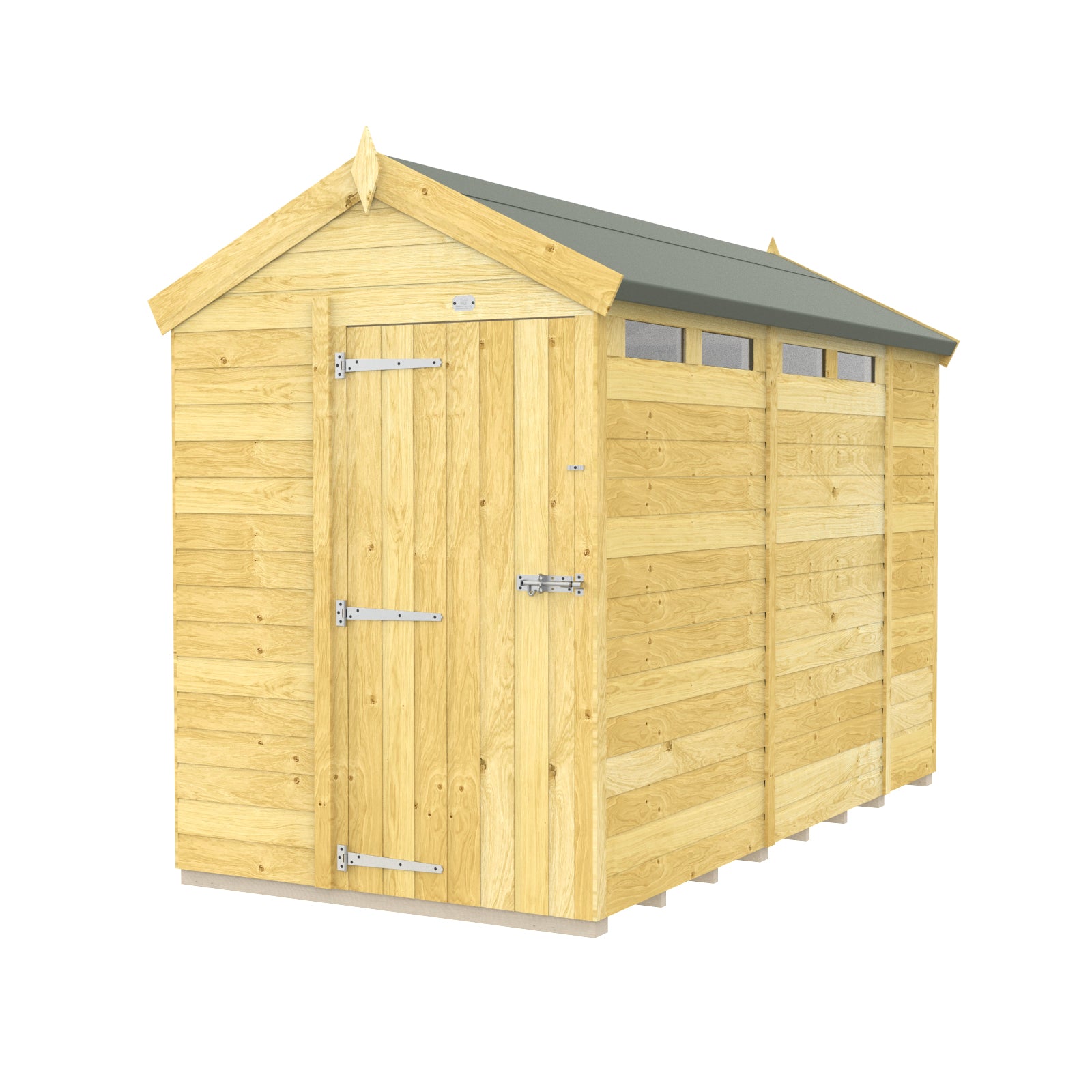 Elmstead Apex Security Shed Single Door External View