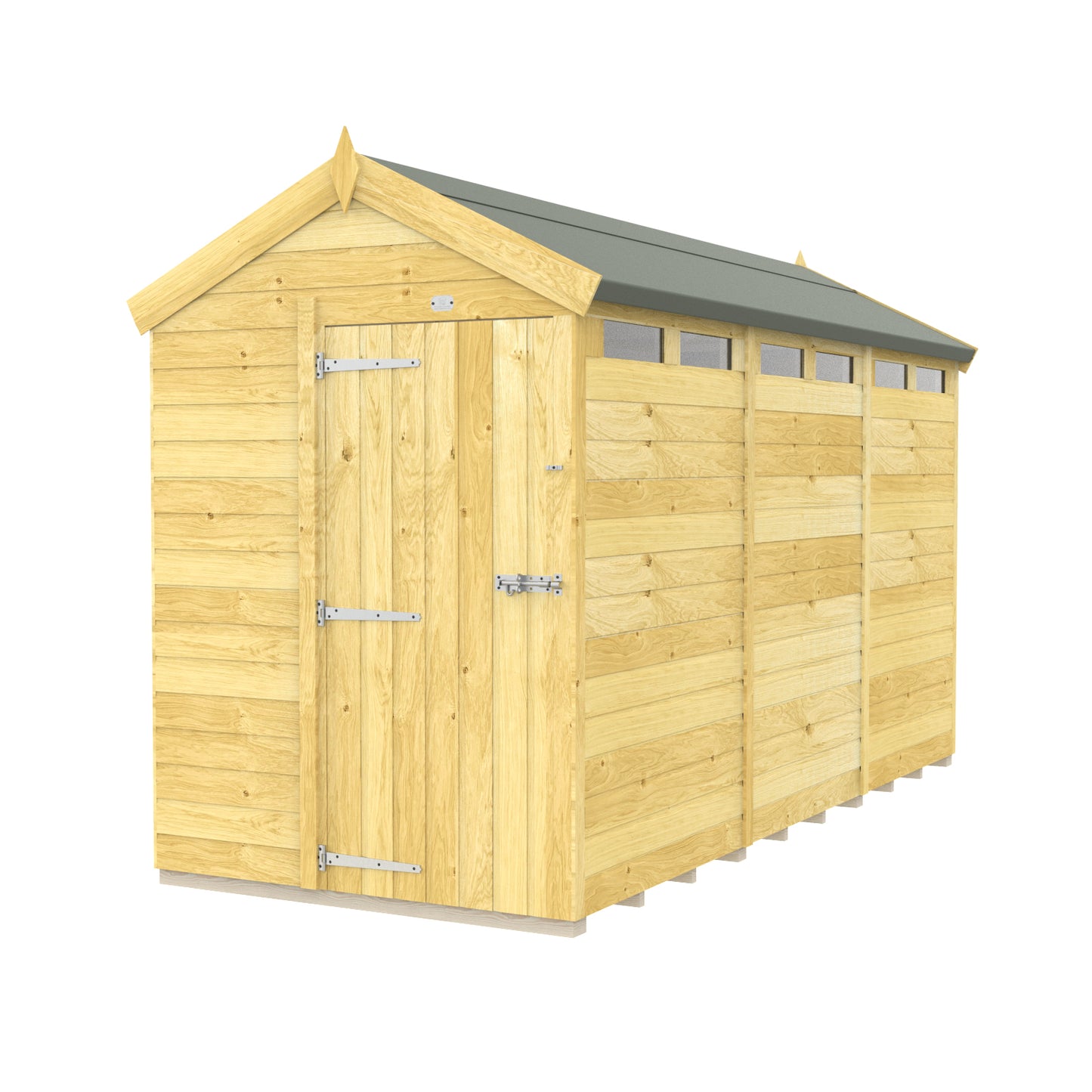 Elmstead Apex Security Shed Single Door External View