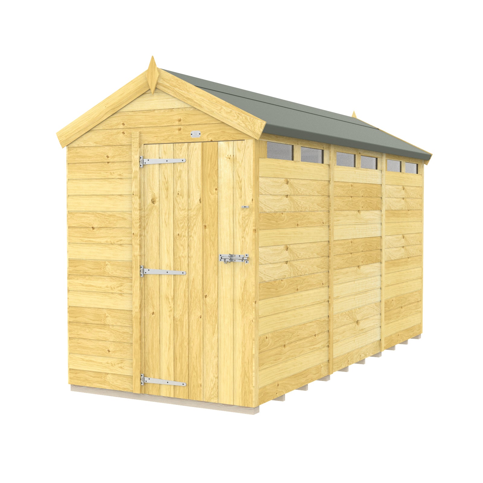 Elmstead Apex Security Shed Single Door External View