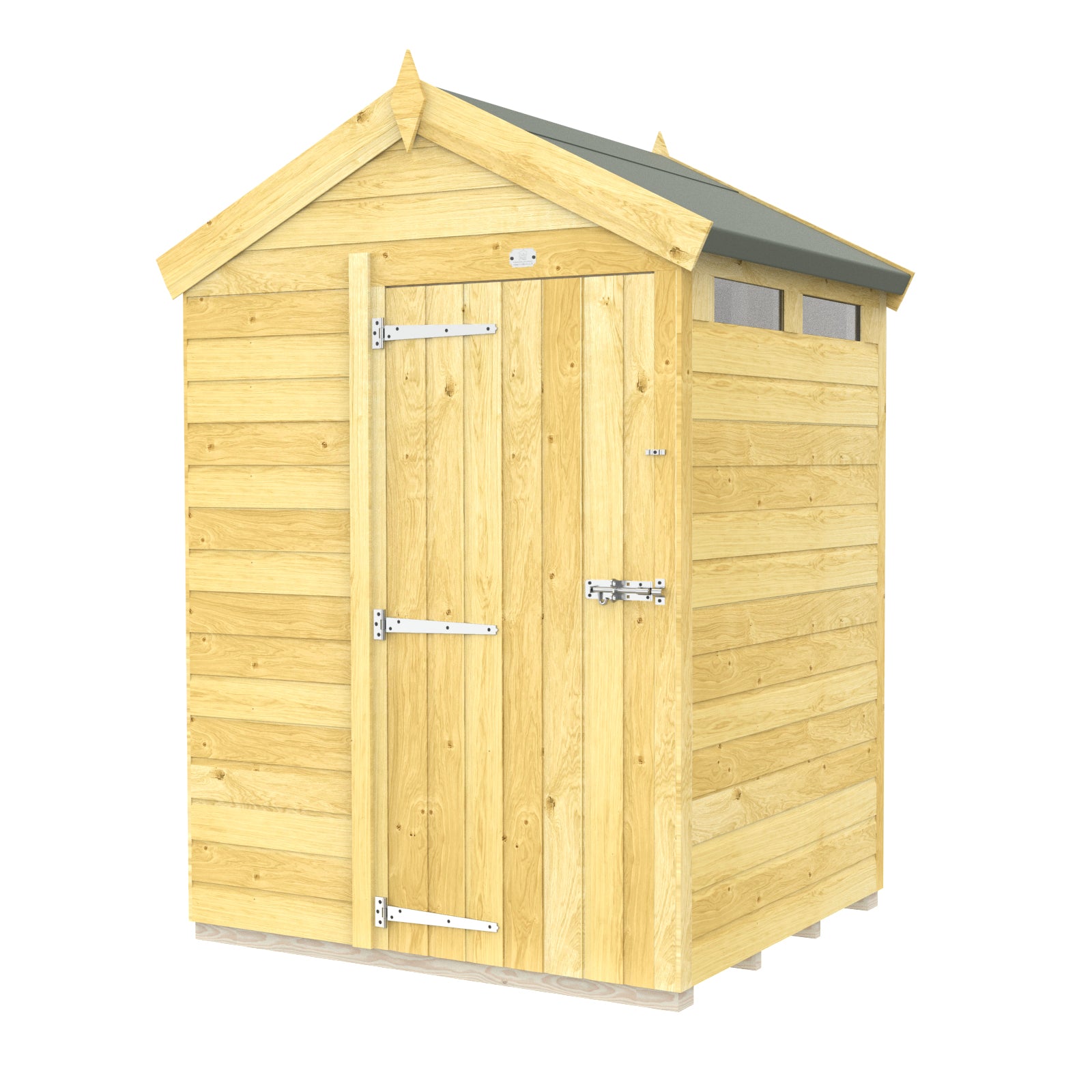 Elmstead Apex Security Shed Single Door External View