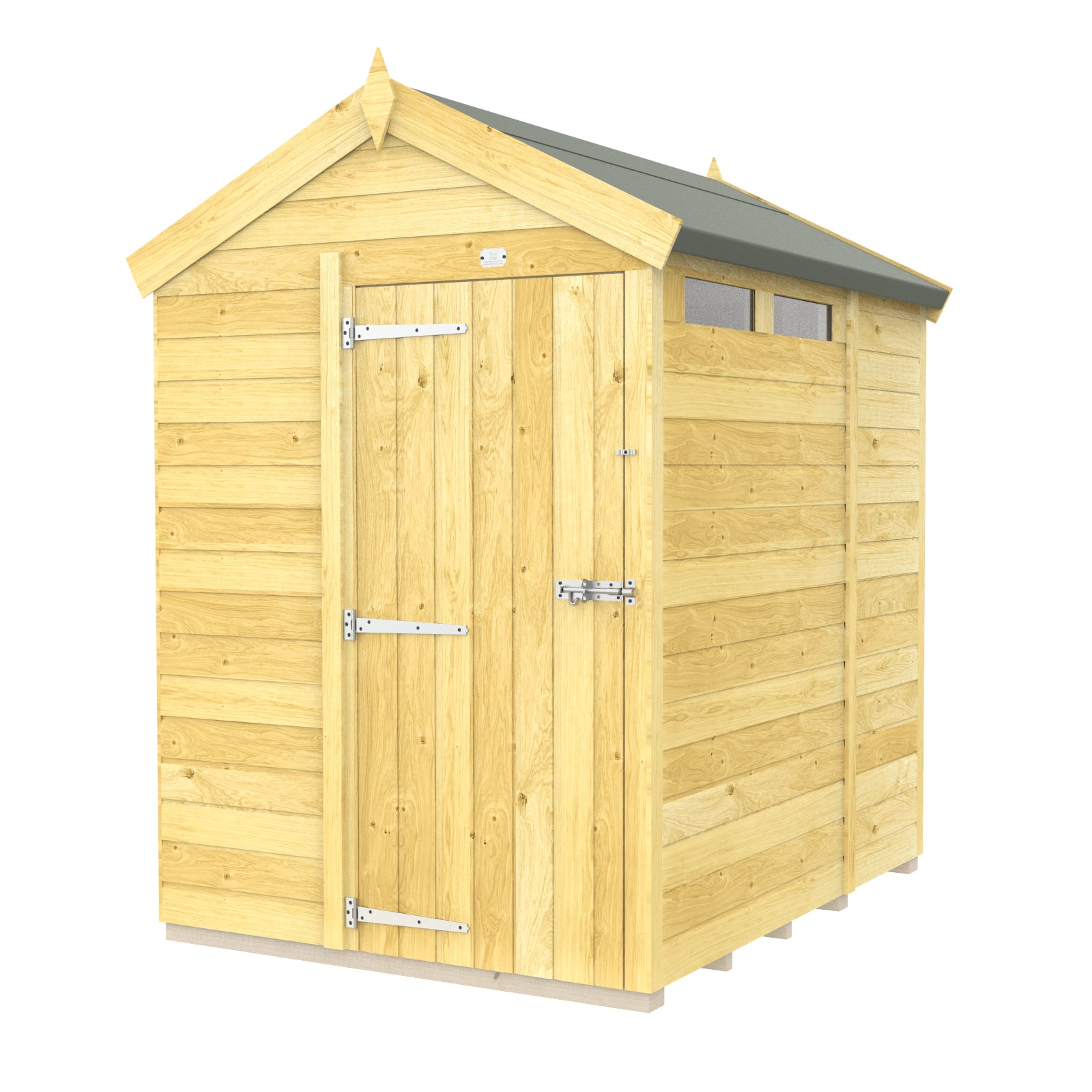 Elmstead Apex Security Shed Single Door External View