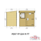 Shire Pent Shiplap Tongue & Groove Garden Shed 6x4