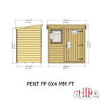 Shire Pent Shiplap Tongue & Groove Garden Shed 6x4
