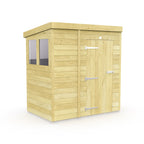 Elmstead Pent Shed Single Door With Windows External View