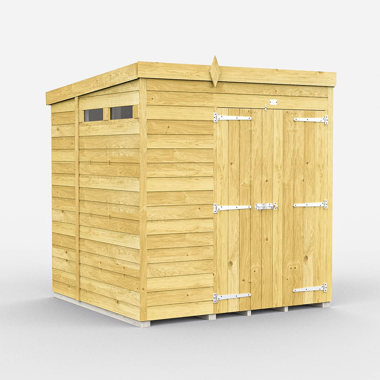 Elmstead Pent Security Shed Double Door External View