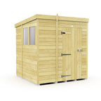Elmstead Pent Shed Single Door With Windows External View