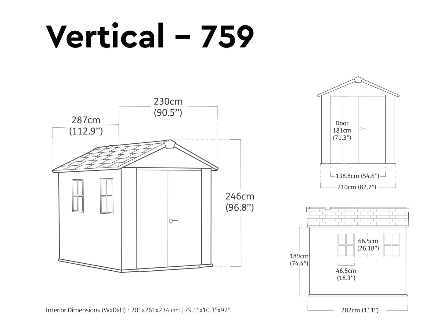 Keter Newton Plus Resin Shed Grey - 15 Year Guarantee
