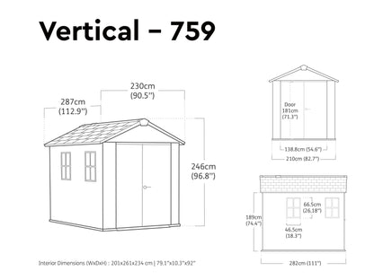 Keter Newton Plus Resin Shed Grey - 15 Year Guarantee