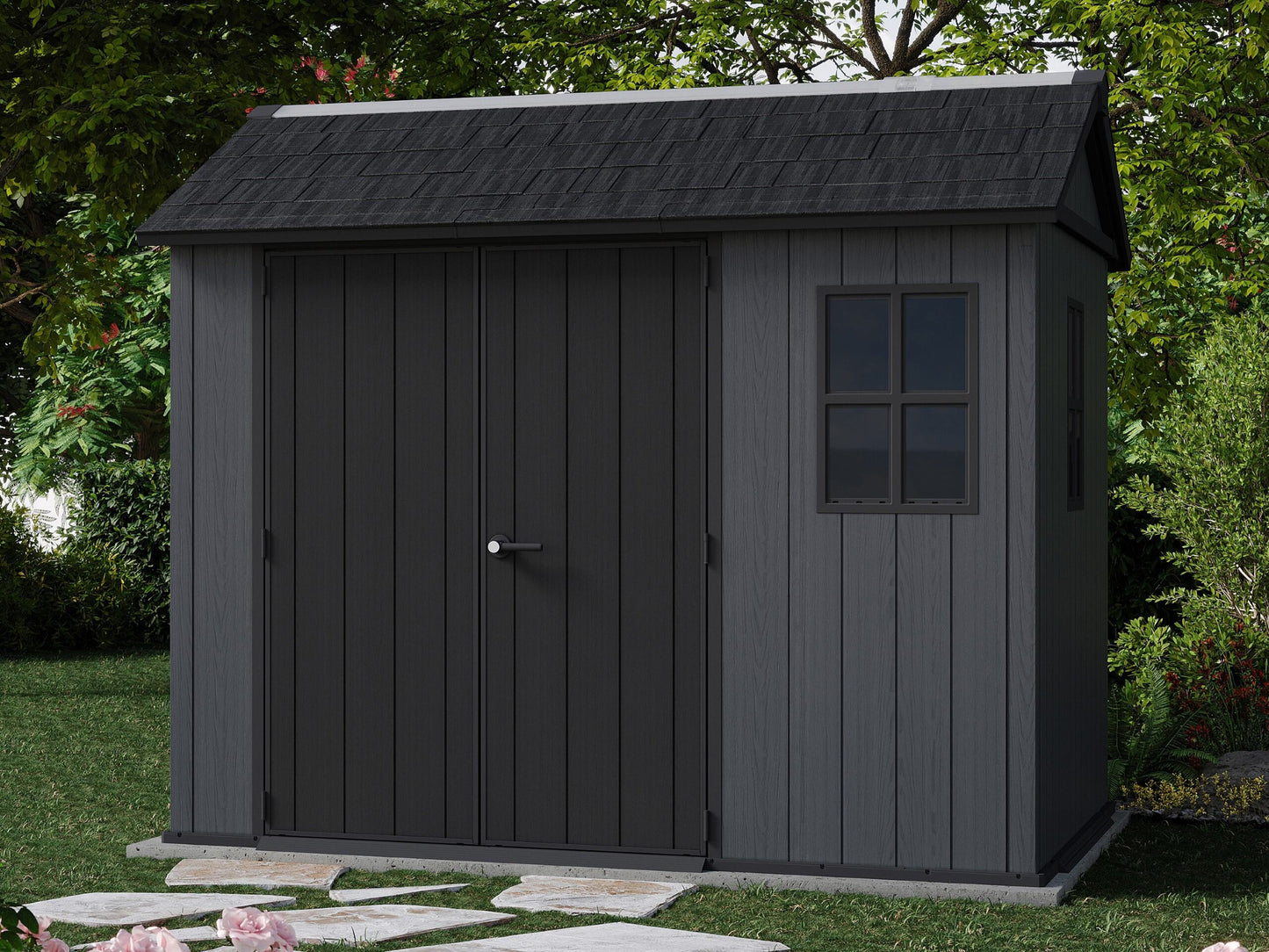 Keter Newton Plus Resin Shed Grey - 15 Year Guarantee