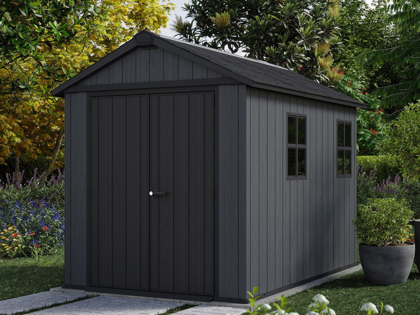 Keter Newton Plus Resin Shed Grey - 15 Year Guarantee