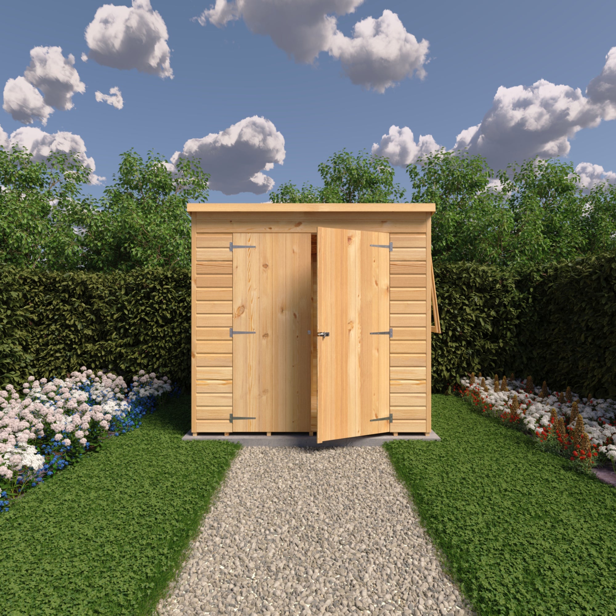 Shire Pent Shiplap Tongue & Groove Garden Shed 7x5