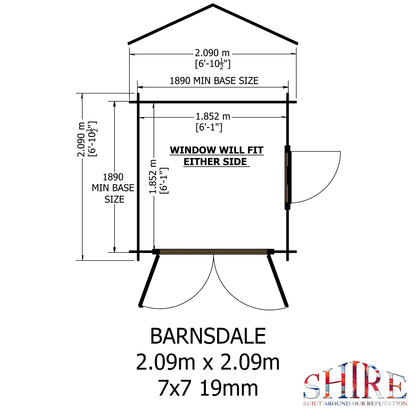 Shire Barnsdale 19mm Log Cabin 7x7
