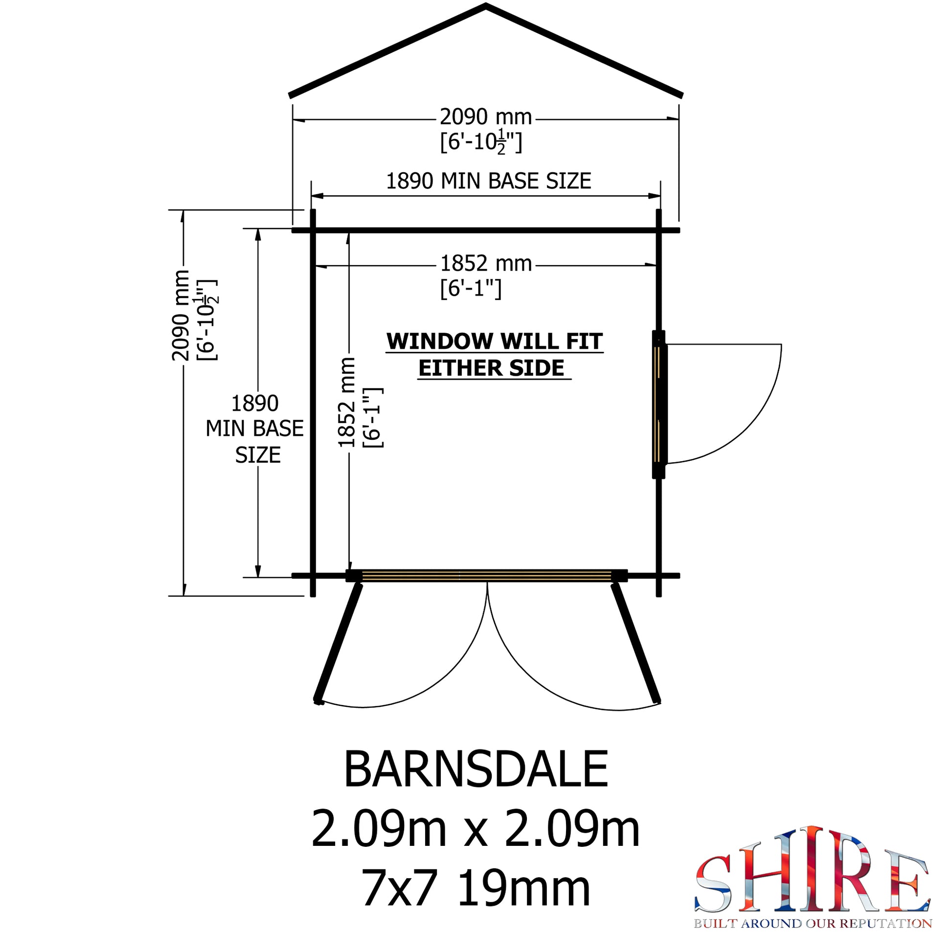 Shire Barnsdale 19mm Log Cabin 7x7
