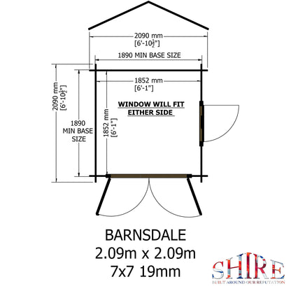 Shire Barnsdale 19mm Log Cabin 7x7