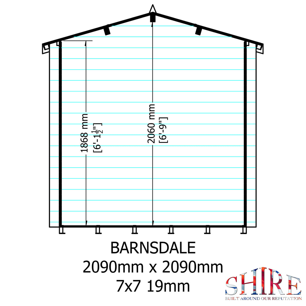 Shire Barnsdale 19mm Log Cabin 7x7