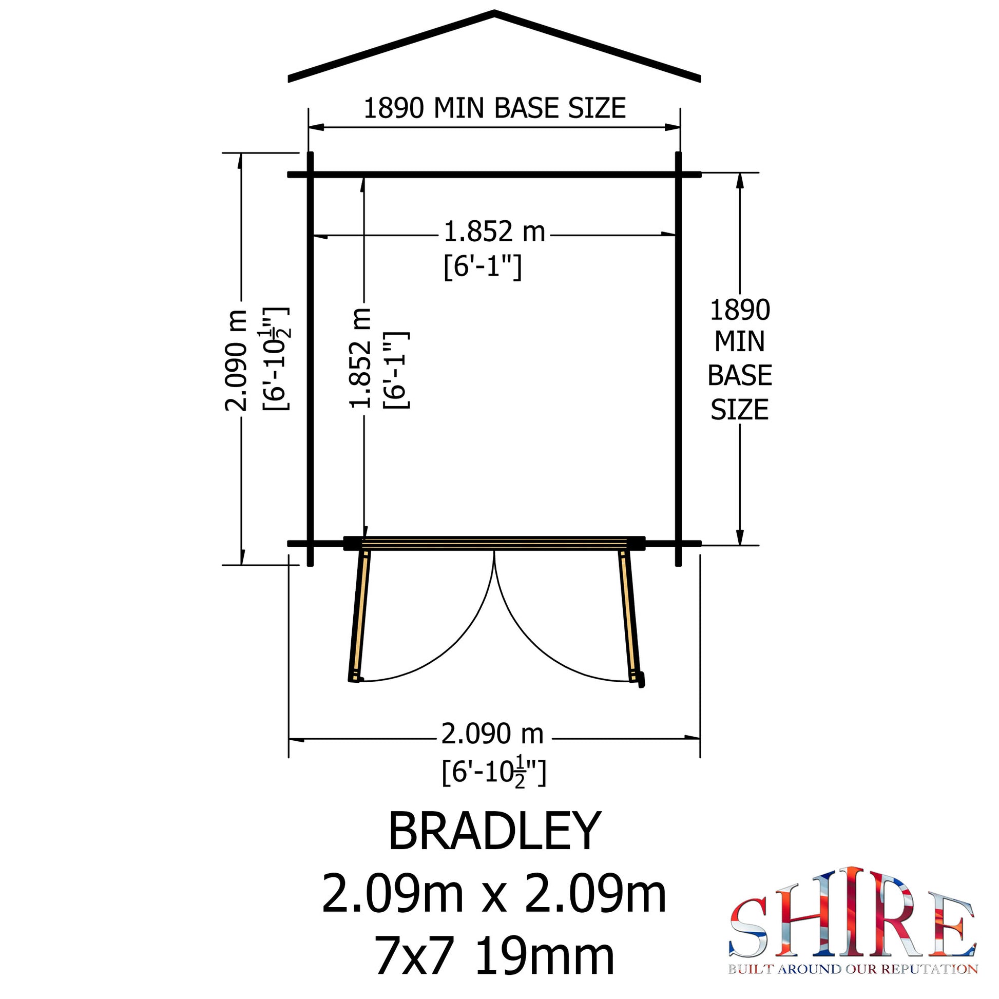 Shire Bradley 19mm Log Cabin 7x7