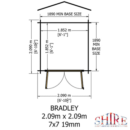 Shire Bradley 19mm Log Cabin 7x7