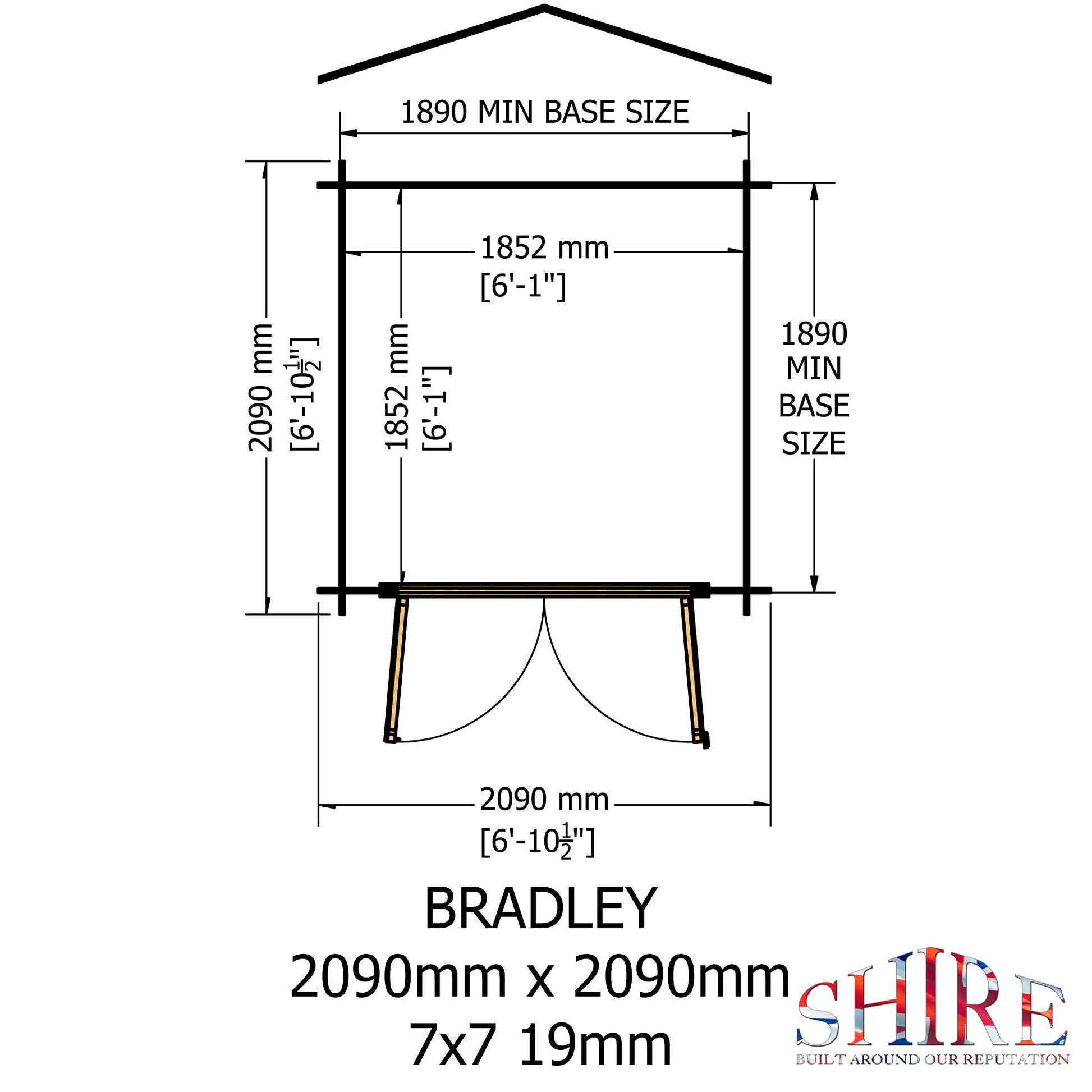 Shire Bradley 19mm Log Cabin 7x7