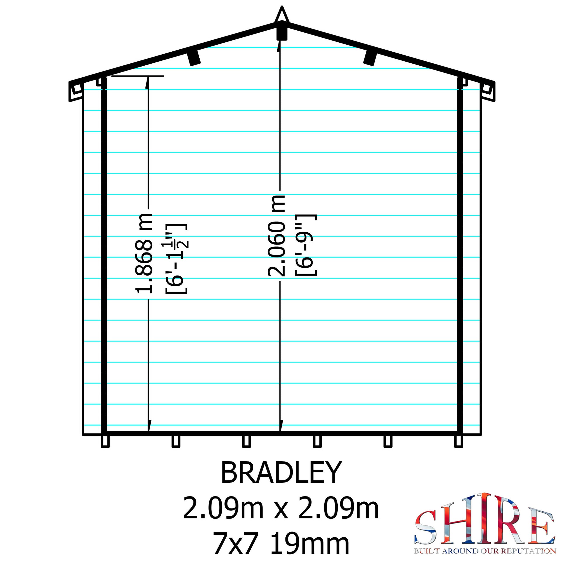 Shire Bradley 19mm Log Cabin 7x7