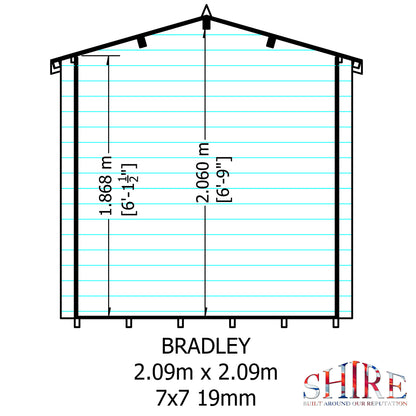 Shire Bradley 19mm Log Cabin 7x7