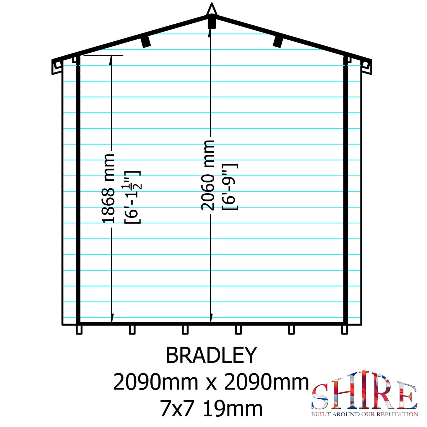 Shire Bradley 19mm Log Cabin 7x7