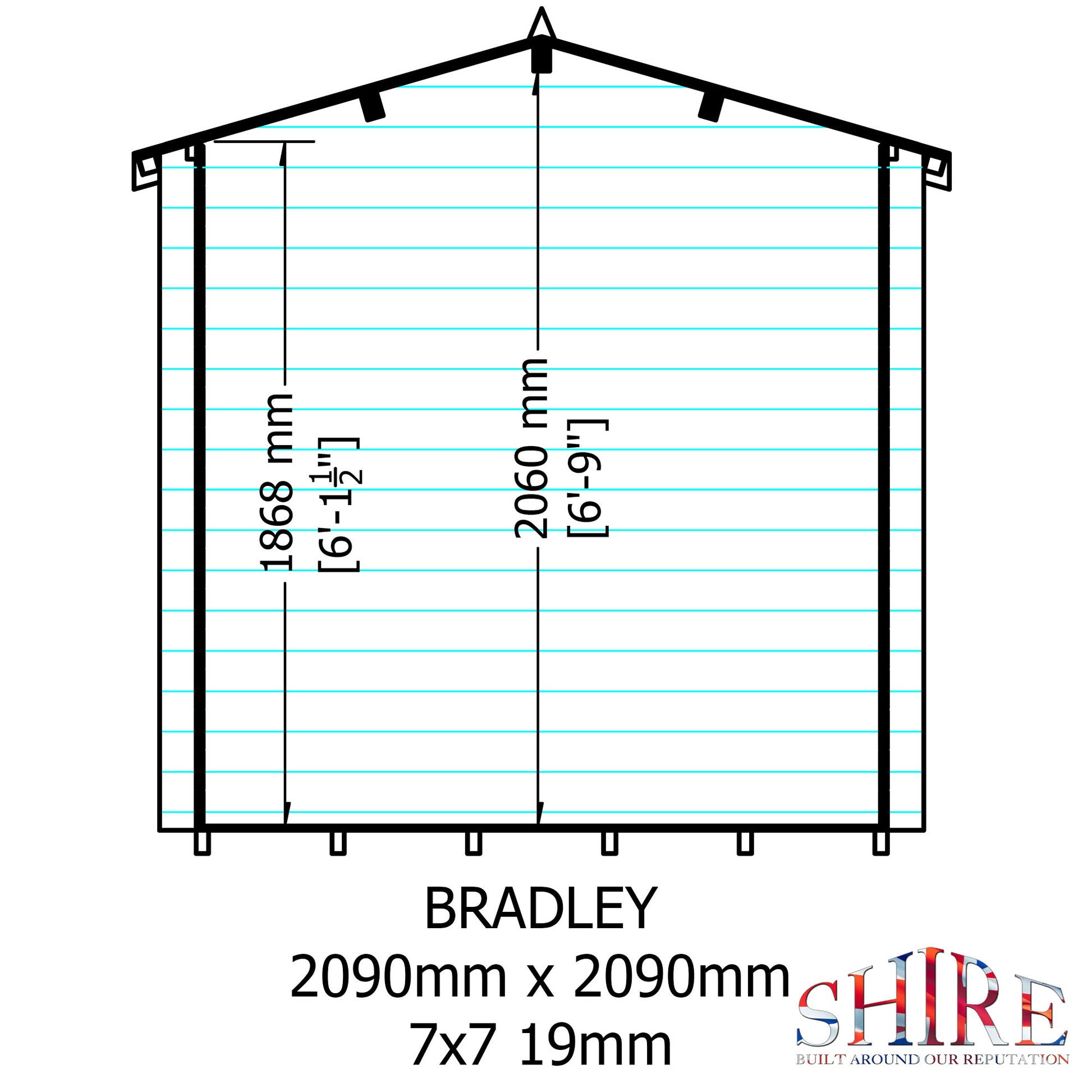 Shire Bradley 19mm Log Cabin 7x7