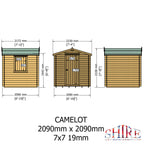 Shire Camelot 19mm Log Cabin 7x7