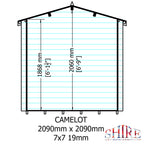 Shire Camelot 19mm Log Cabin 7x7