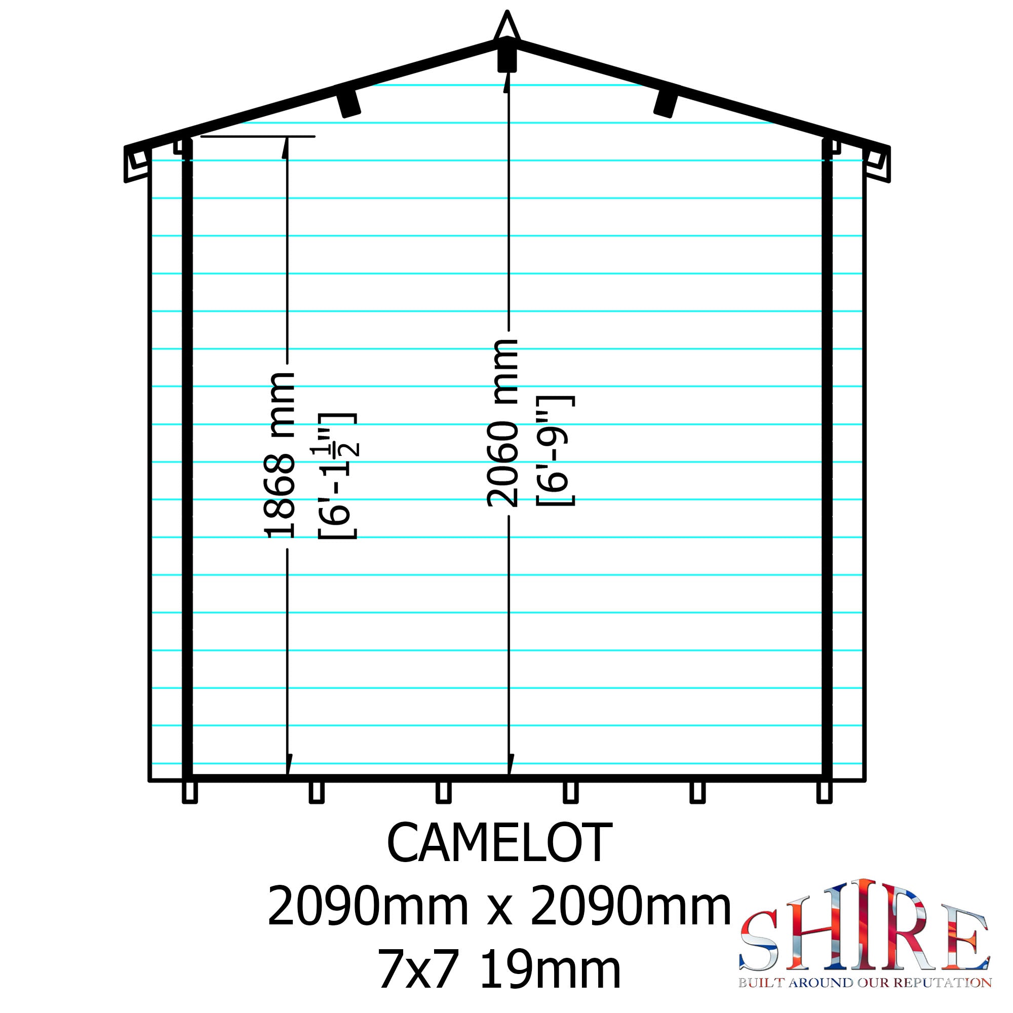 Shire Camelot 19mm Log Cabin 7x7