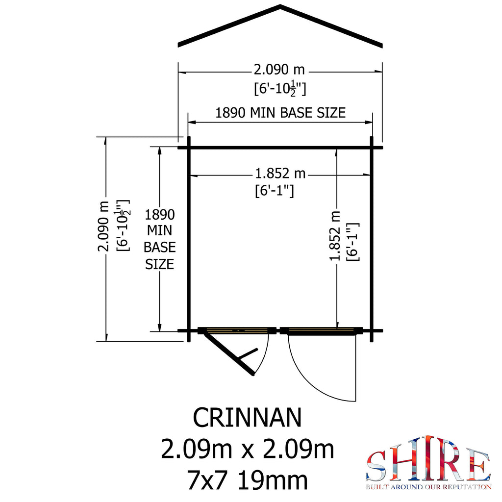 Shire Crinan 19mm Log Cabin 7x7