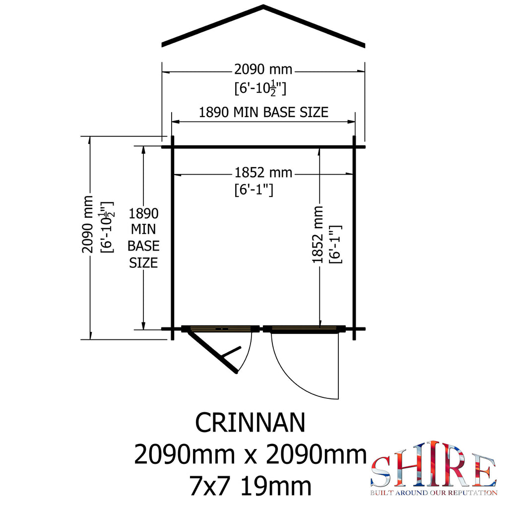 Shire Crinan 19mm Log Cabin 7x7