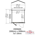 Shire Crinan 19mm Log Cabin 7x7