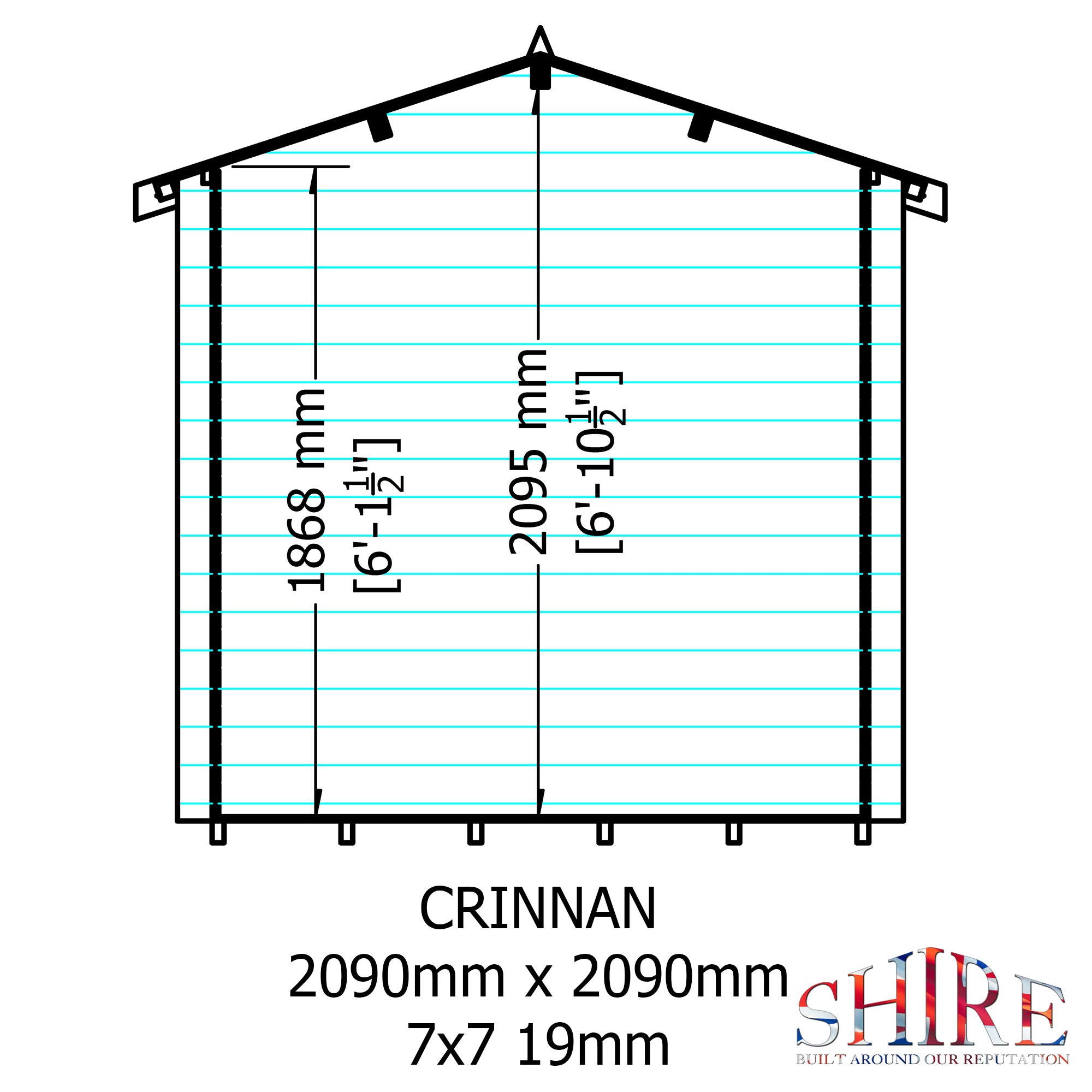 Shire Crinan 19mm Log Cabin 7x7