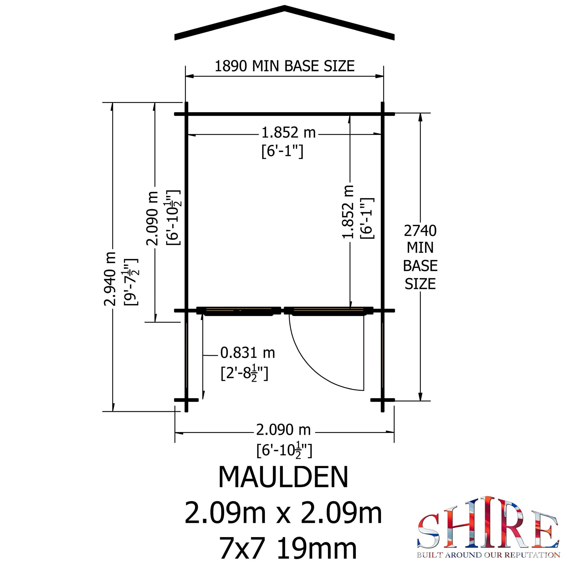Shire Maulden 19mm Log Cabin With Veranda 7x7