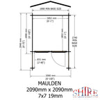 Shire Maulden 19mm Log Cabin With Veranda 7x7