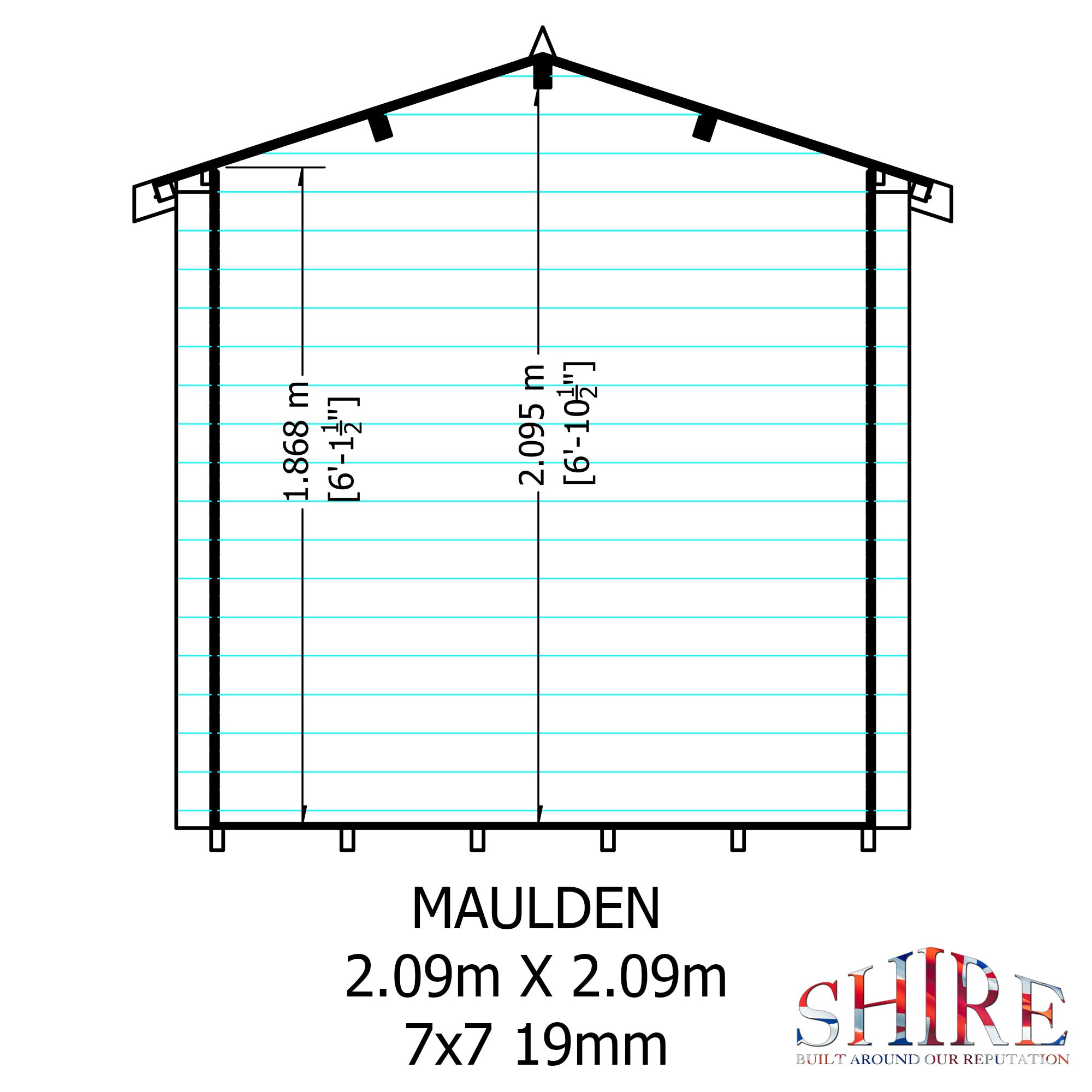 Shire Maulden 19mm Log Cabin With Veranda 7x7