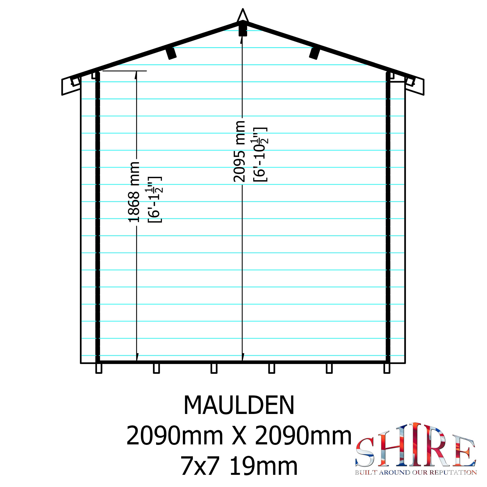 Shire Maulden 19mm Log Cabin With Veranda 7x7