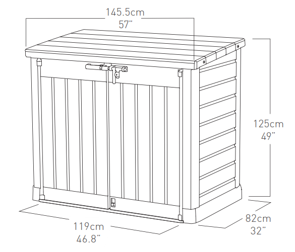 Keter Hideaway XL Garden Storage / Waste Bin Storage