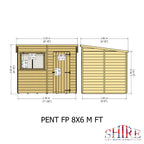 Shire Pent Shiplap Tongue & Groove Garden Shed 8x6
