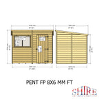 Shire Pent Shiplap Tongue & Groove Garden Shed 8x6