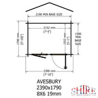 Shire Avesbury 19mm Log Cabin 8x6