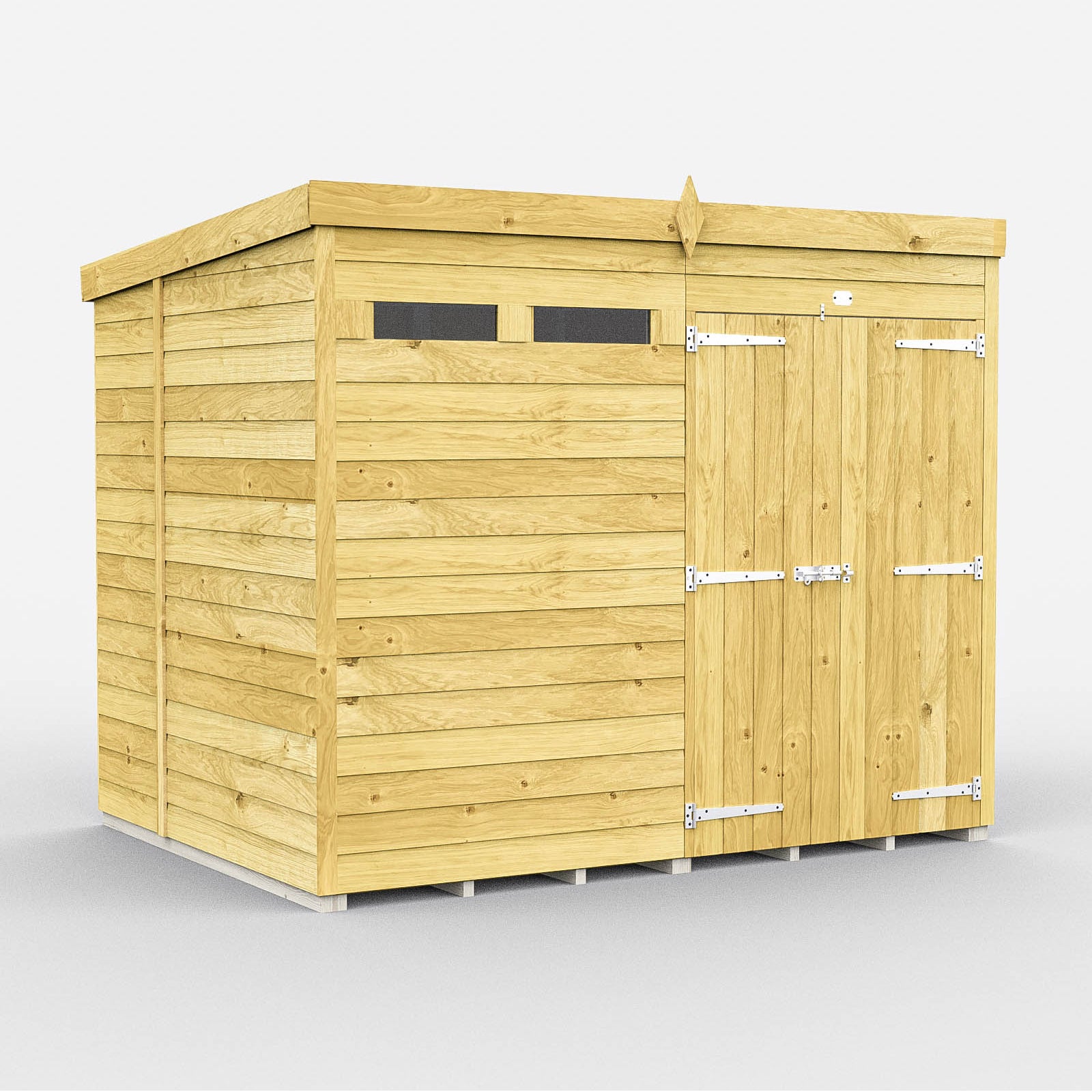 Elmstead Pent Security Shed Double Door External View